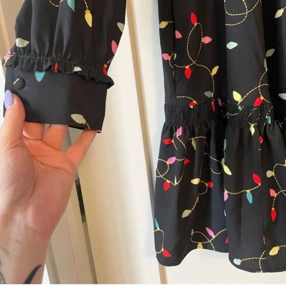 Kate Spade  ♠️ String Lights Shift Holliday Dress Black - Picture 7 of 9